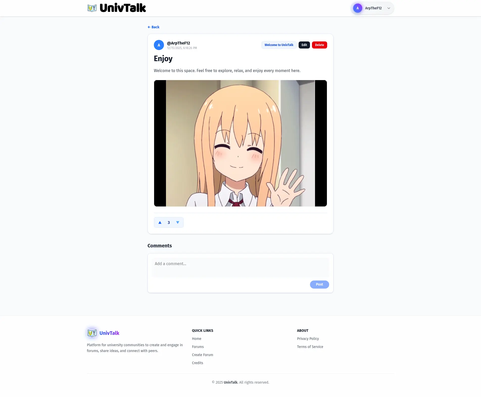UnivTalk screenshot